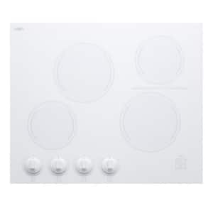 24 in. Radiant Electric Cooktop in White with 4 Elements