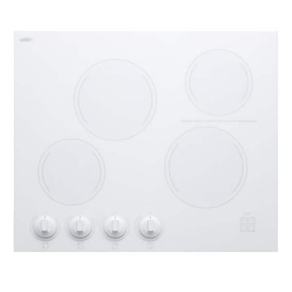 Summit Appliance 24 in. Radiant Electric Cooktop in White with 4 Elements