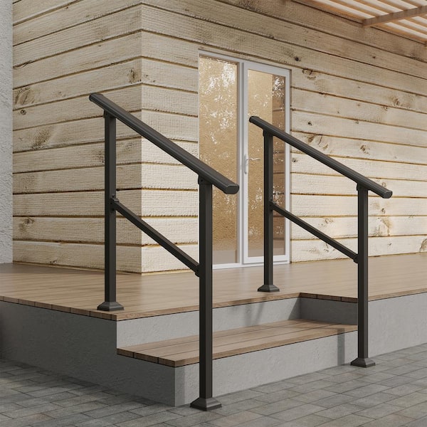 2.75 ft. Metal Handrail for 0-3 Steps (2-Pack)