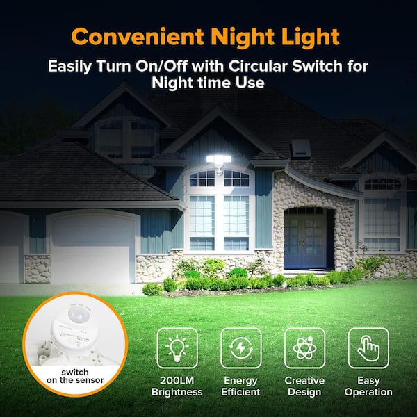 LUTEC 425-Watt equivalent 8000 Lumen 180° White Motion Sensing