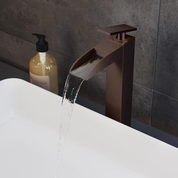 Swiss Madison Concorde Single Handle Single-Hole Waterfall Bathroom Faucet with High Arc in Oil Rubbed Bronze
