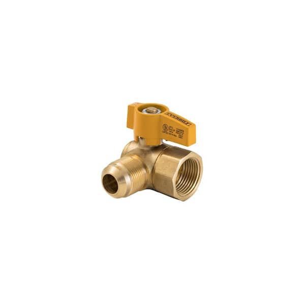 5/8 in. OD Flare (15/16-16 Thread) x 3/4 in. FNPT Angle Brass Gas Ball Valve