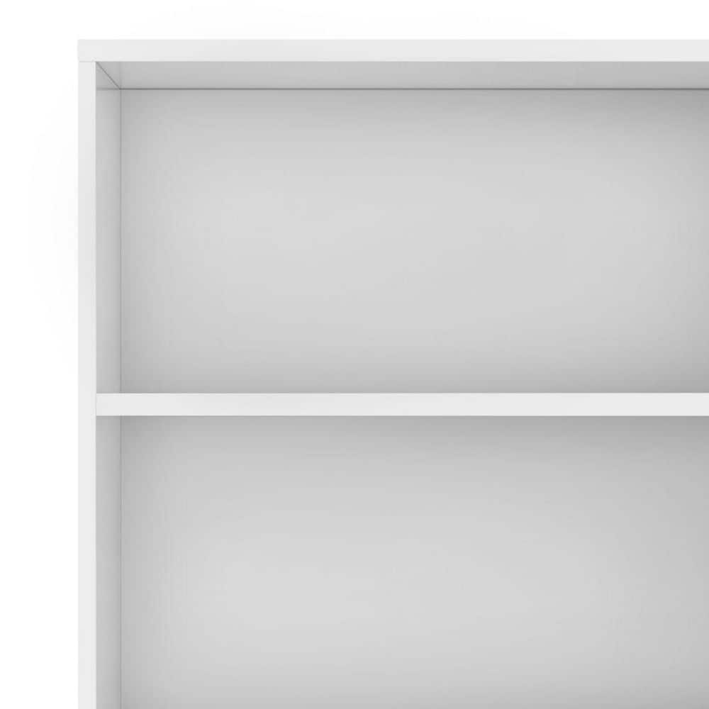 Transitional Solid Hardwood Adjustable Bookcase with Storage in White