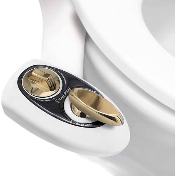 Unbranded Boss Bidet Non-Electric Bold Toilet Bidet Attachment Water Sprayer Dual Nozzle White and Gold