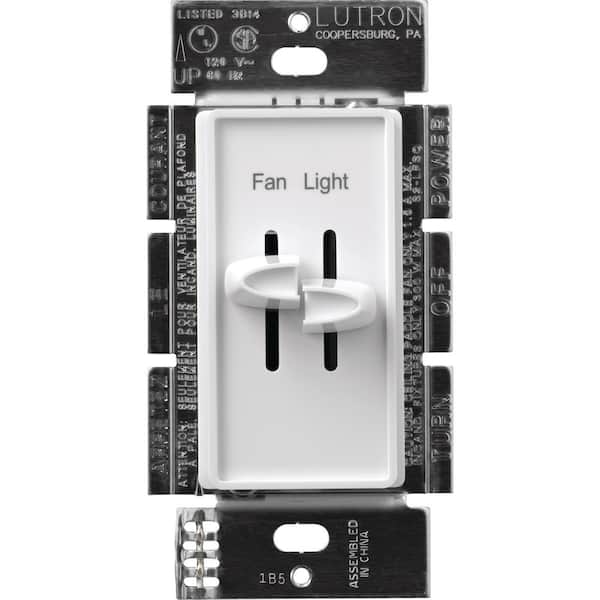 Lutron Skylark 1 5 Amp Single Pole 3 Sd Combination Fan And Light Control White S2 Lfsqh Wh The Home Depot Lutron Skylark 1 5 Amp Single Pole 3, Ceiling Fan Dimmer