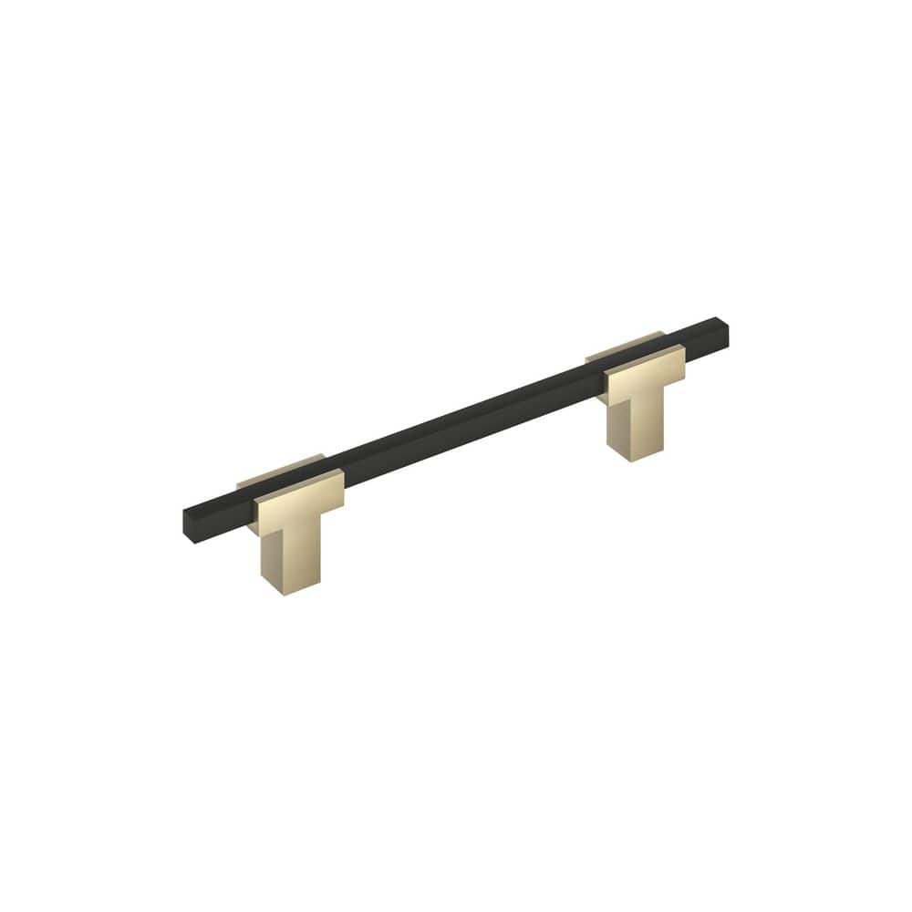 Urbanite 5-1/16 in. (128mm) Center-to-Center Modern Golden Champagne/Matte Black Bar Cabinet Pull price history on PriceWatchPro