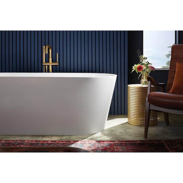 KOHLER Evok 66 in. x 30 in. Soaking Bathtub with Center Drain in