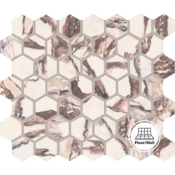 Daltile Lamora Rosewood 12 in. x 10 in. Glazed Ceramic Hexagon Mosaic Tile (622.08 sq. ft./Pallet)