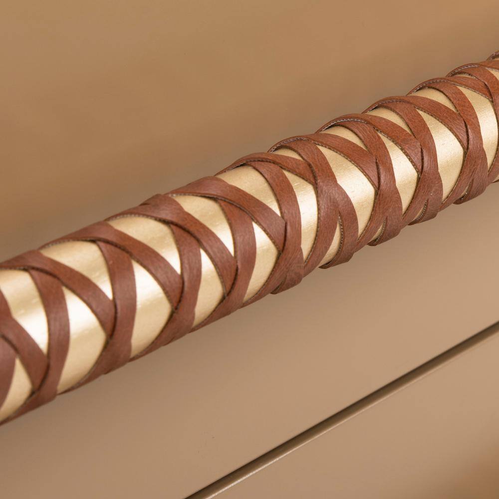 Raquel Light Brown and Gold 3-Drawer Chest