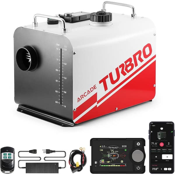 27K BTU/8kW Diesel Heater, 12V/24V/110V, All-in-One Parking Space Heater with Smart LCD, Remote/Bluetooth Control,for RV