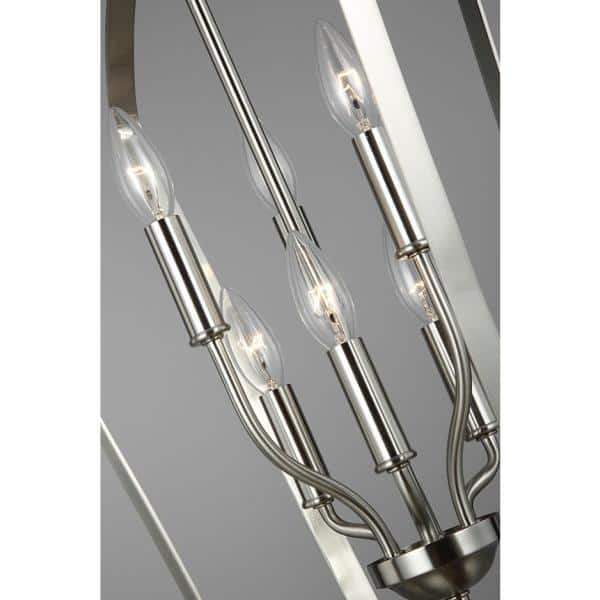 Romee Six Light Brushed Nickel Pendant Chandelier