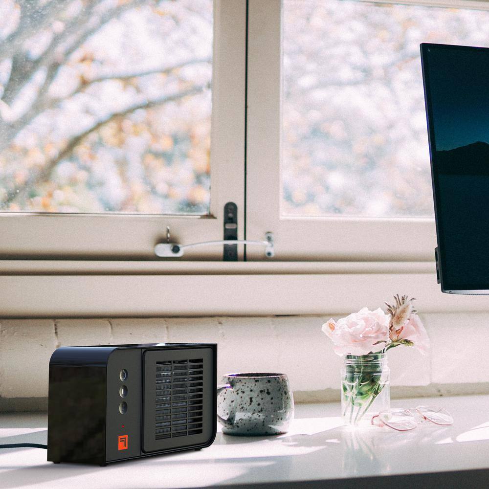 Black Ceramic Electric Personal Space Heater with Auto Shut-off