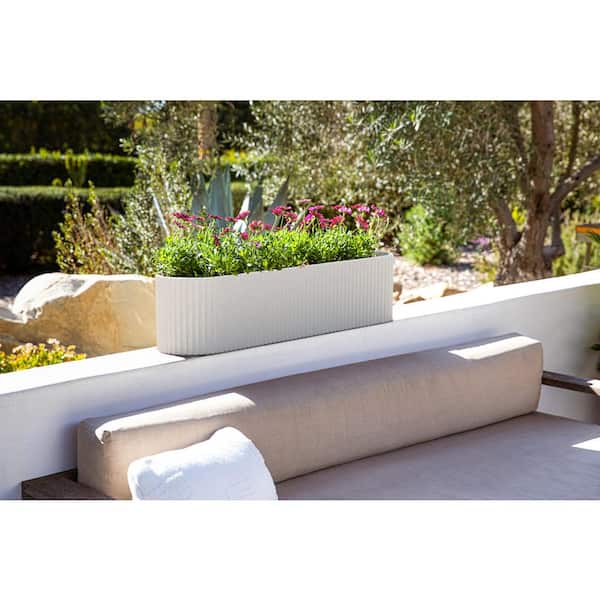 Demi Extra Large White Plastic Rectangular Windox Box Planter (8.5 in. L x 36 in. W x 8.75 in. H) (2-Pack)
