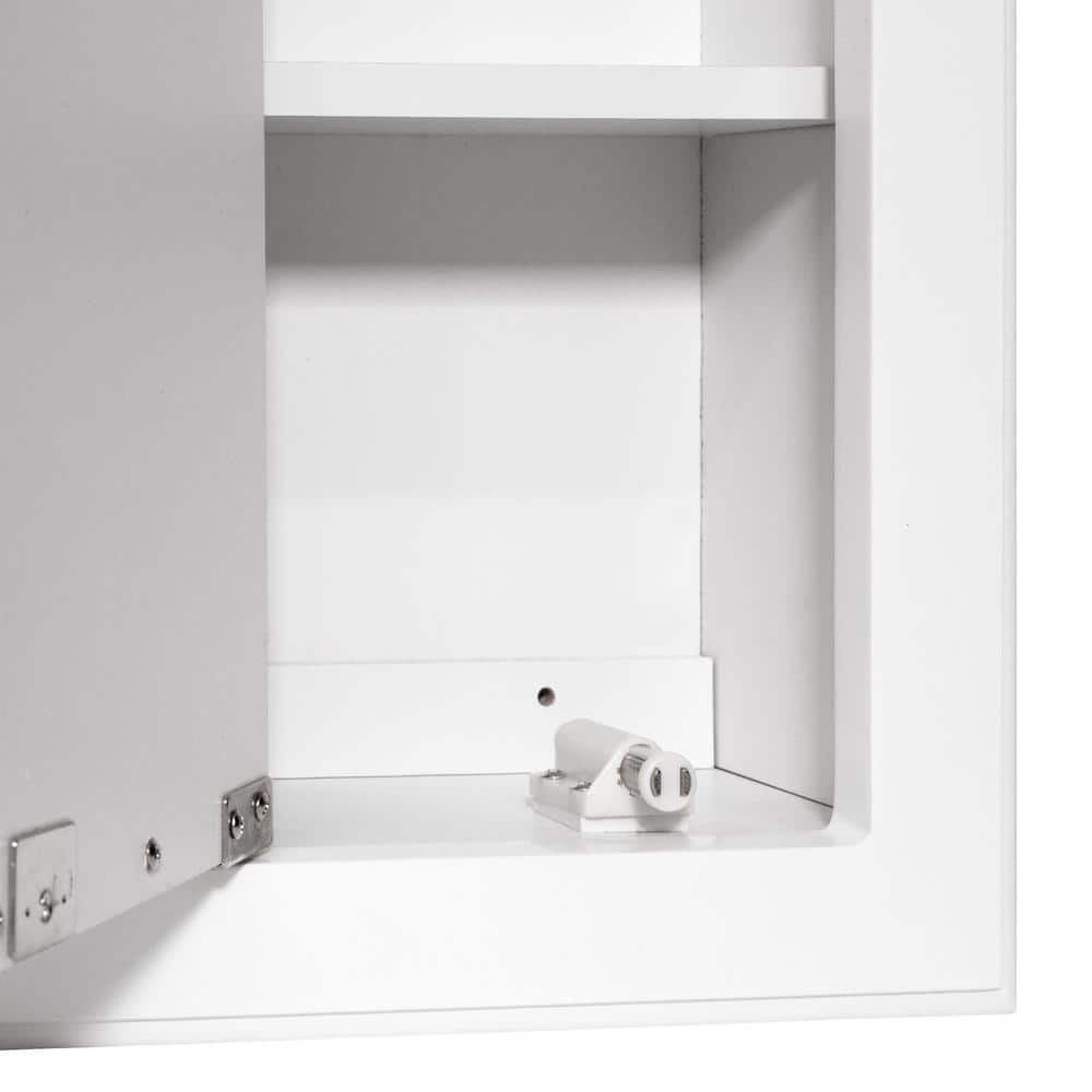 Concord 24-Inch White Gloss Wood Medicine Cabinet with Mirror and Lights