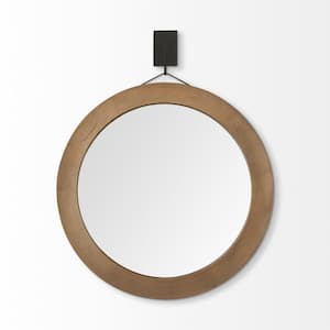 43.5 in. W x 43.5 in. H Wood Natural Wood Decorative Mirror