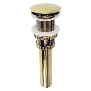 Coronel Push Pop-Up Bathroom Sink Drain in Polished Brass without Overflow