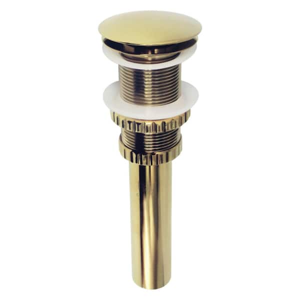 Kingston Brass Coronel Push Pop-Up Bathroom Sink Drain in Polished Brass without Overflow