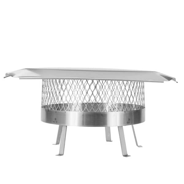 HY-C 18 in. Round Slip-In Welded Leg Single Flue Chimney Cap in Stainless Steel