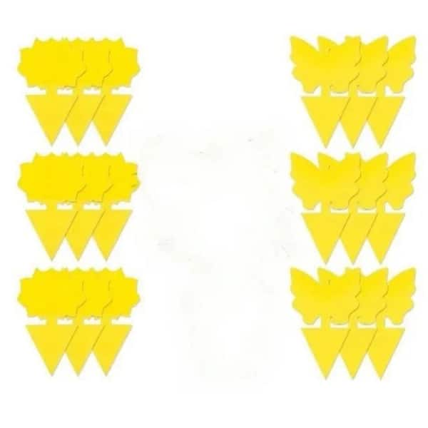 48 Pack Fruit Fly Trap and Fungus Gnat Traps-Non-Toxic Odorless Sticky Traps for Indoor/Outdoor, Plant Protection