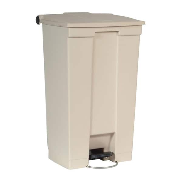 Rubbermaid Commercial Products 23 Gal. Fire-Safe Mobile Step-On Beige Trash Can