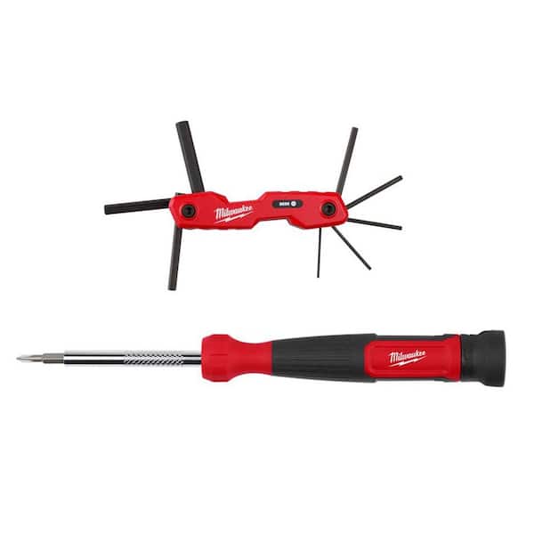 Milwaukee Folding Metric Hex Key Set (8-Piece) with 4-in-1 Precision Multi-Bit Screwdriver