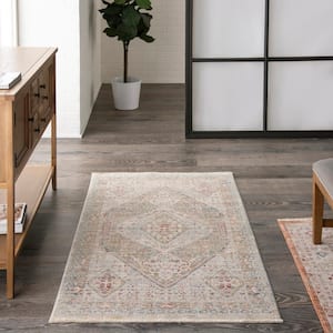 Enchanting Home Beige/Grey 3 ft. x 5 ft. Persian Medallion Traditional Kitchen Area Rug