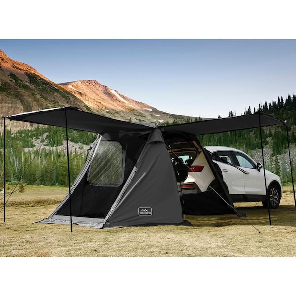9 ft. x 11 ft. Black SUV Car Tent, Tailgate Shade Awning Tent for Camping, Picnic, Travel