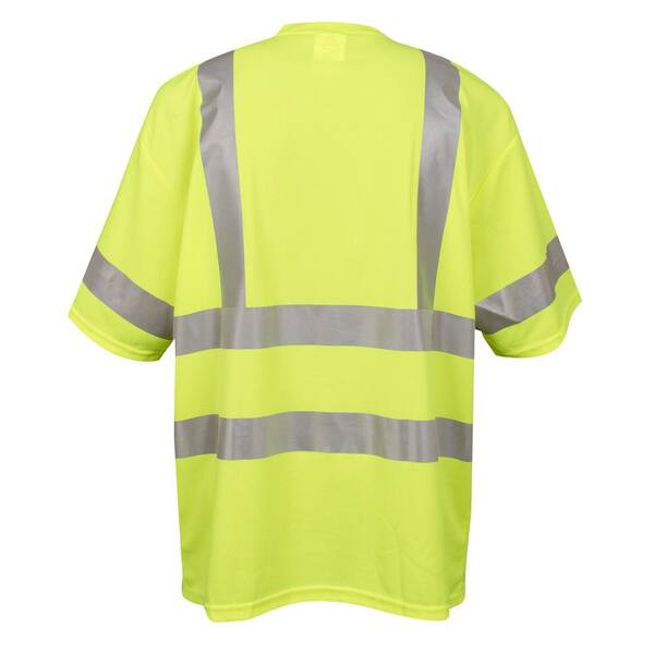 Bedre faktureres Røg Cordova COR-BRITE Moisture Wicking Type R Class 3 XL Short-Sleeve T-Shirt  in Lime Green with Chest Pocket-V431XL - The Home Depot