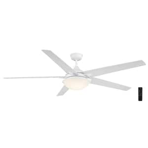 Belvoy 70 in. Indoor Matte White DC Motor Ceiling Fan with Adjustable White Integrated LED with Remote Included