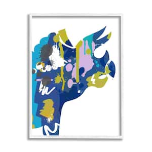 Triceratops Dinosaur Silhouette Graffiti Paint Pattern by Anna Quach Framed Print Abstract Texturize Art 24 in. x 30 in.