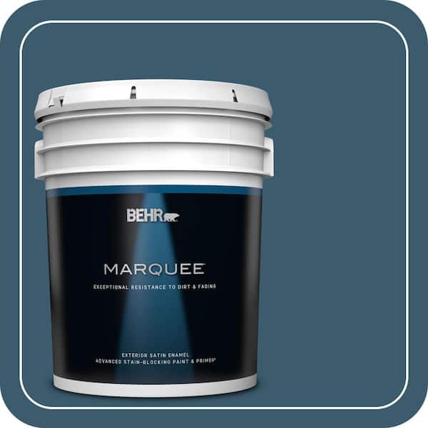 BEHR MARQUEE 5 gal. #550F-7 Blue Spell Satin Enamel Exterior Paint & Primer