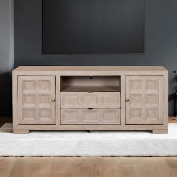 Furniture of America Flonnin Tawny TV Stand Fits TV up to 80 in. with Soft-closing Drawers