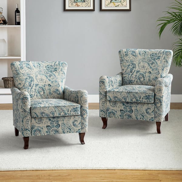 Blue best sale pattern armchair