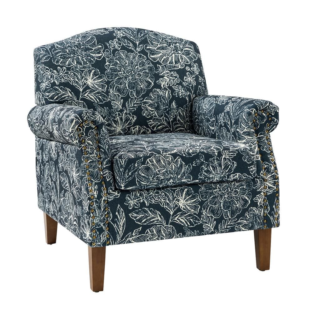 JAYDEN CREATION Gianluigi Indigo Armchair with Nailhead Trims CHWH0578 ...