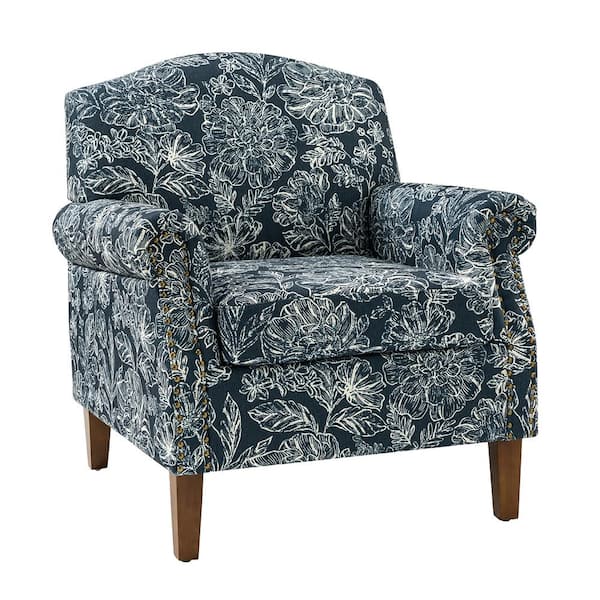 JAYDEN CREATION Gianluigi Indigo Armchair with Nailhead Trims CHWH0578 ...