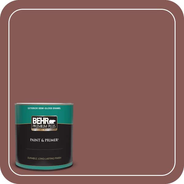 BEHR PREMIUM PLUS 1 qt. #PPU1-09 Red Willow Semi-Gloss Enamel Exterior Paint & Primer