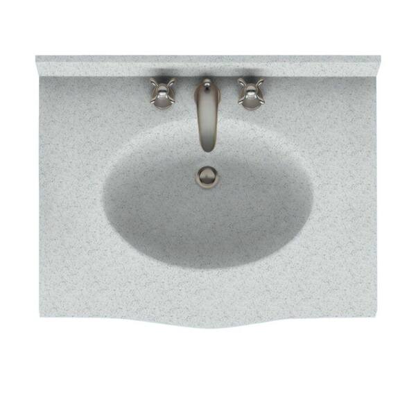 Swan Europa 31 in. Solid Surface Vanity Top with Basin in Tahiti Gray