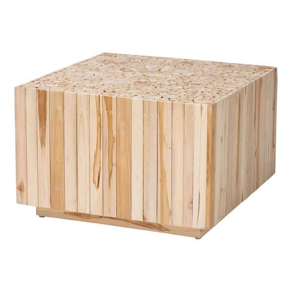 Augusta 27.6 in. Natural Square Wood Coffee Table