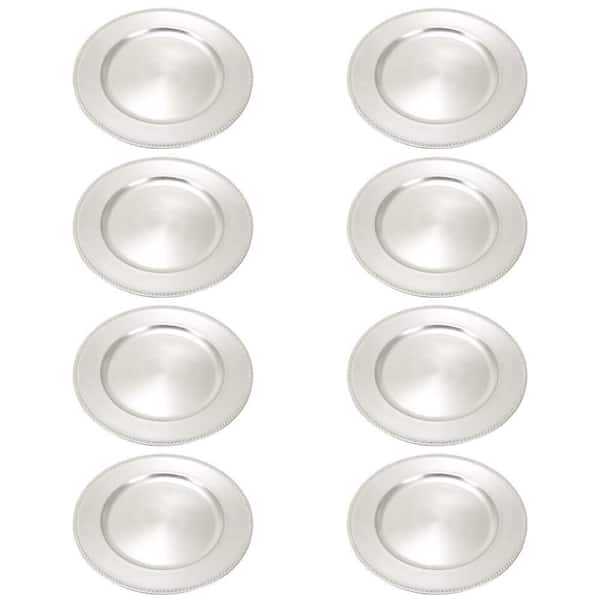 Litton Lane Silver Melamine Glam Decorative Plate Set of 8