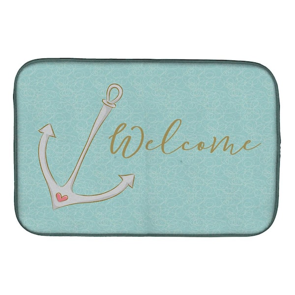 Caroline's Treasures 14 in. x 21 in. Welcome to the Cabin Dish Drying Mat  SB3081DDM - The Home Depot