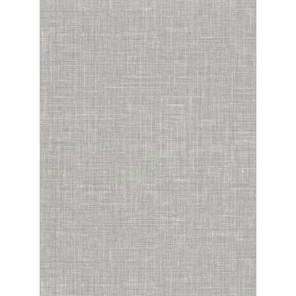 Warner Upton Grey Faux Linen Vinyl Strippable Roll (Covers 60.8 sq. ft.)