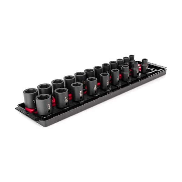 TEKTON 3/8 in. Drive 6-Point Impact Socket Set, 21-Piece (5/16-3/4 in., 8-19 mm)