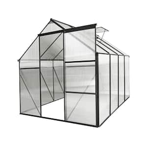 6 ft. x 8 ft. Greenhouse Shed Raised Base and Anchor Aluminum Heavy-Duty Walk-In Greenhouses for Outdoor, 48 sq. ft.