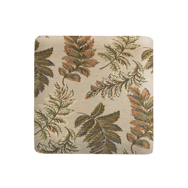 Jennifer Taylor Jules 16 in. Champagne Beige Floral Jacquard Square Accent  Footstool Ottoman 66000-205 - The Home Depot