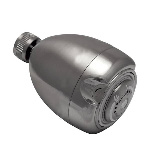 Niagara Conservation Earth 3-Spray Patterns 1.5 GPM 2.7 in. Wall Mount Fixed Shower Head in Brushed Nickel