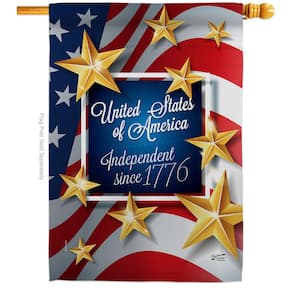 28 in. x 40 in. Independence Since 1776 Patriotic House Flag Double-Sided Decorative Vertical Flags