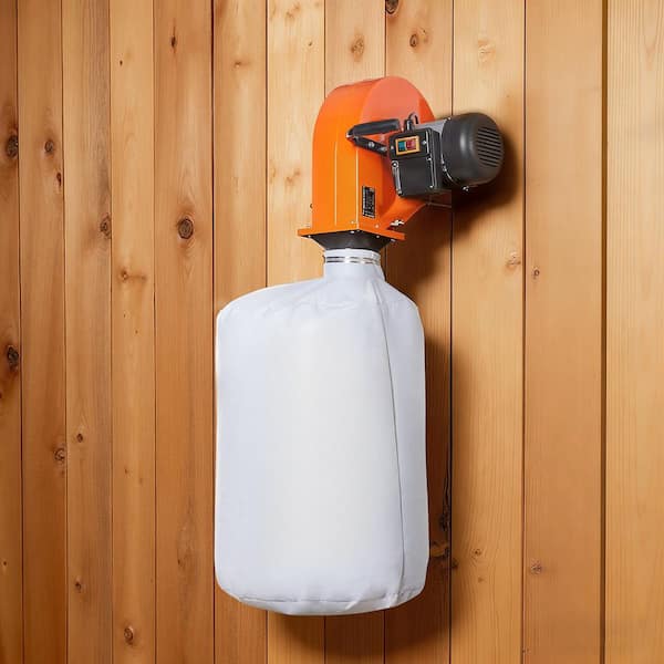 Wall Mount Dust Collector 1 HP 560 CFM, Woodworking Dust Collection System with 2.5 Micron Bag for Workshop