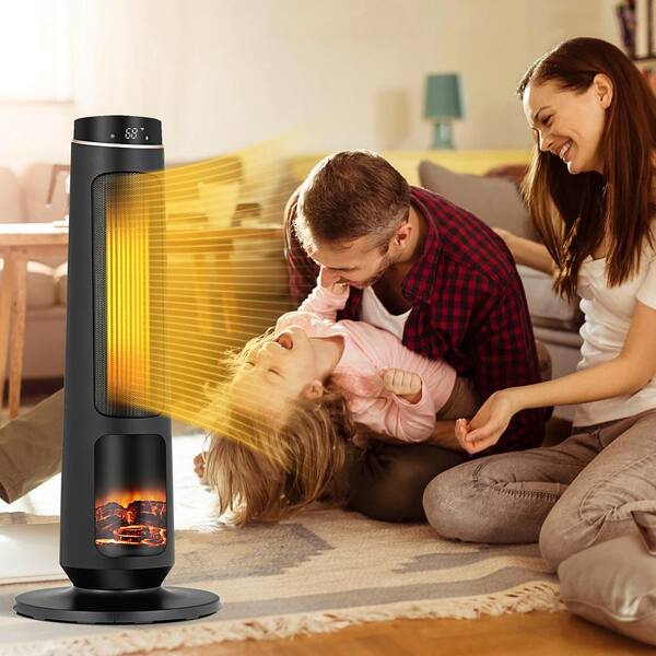 2-Pack 2000W Portable Electric Space Heaters - Tower Fan Heater With Remote, Oscillation