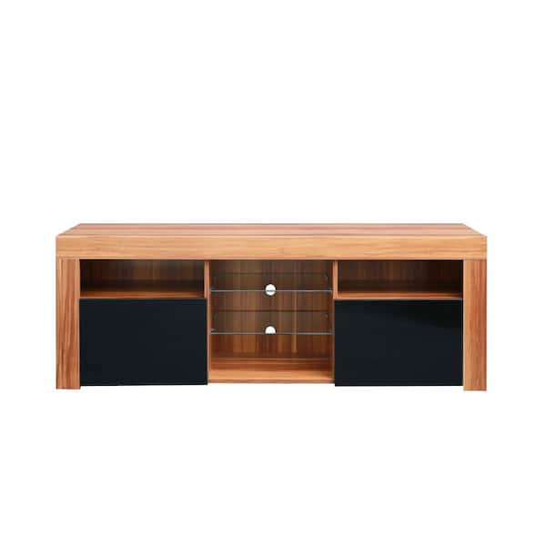 Unbranded 57 in. Brown TV Stand for Fits TV' up to 65 in. with 16 Color LEDs