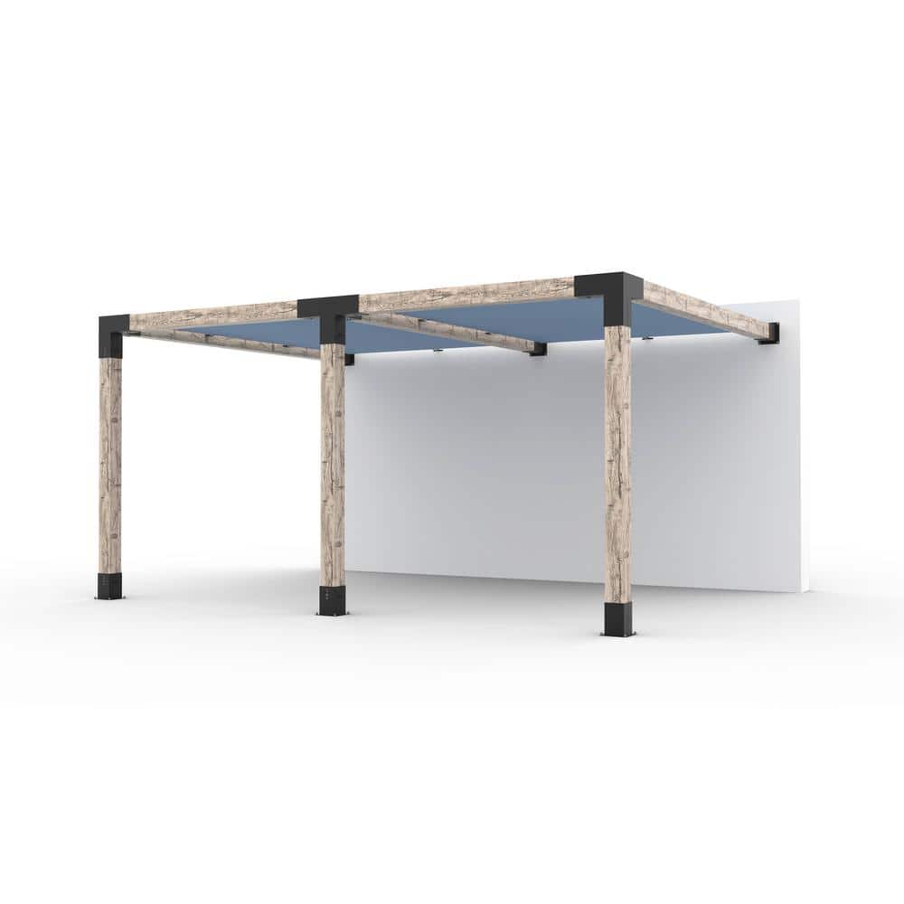 TOJA GRID 12 ft. L x 16 ft. W Wood Double Wall Mount Pergola Kit with 2